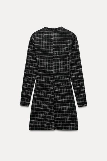 ROBE SKATER À CARREAUX - Noir / Écru de Zara - Image 5