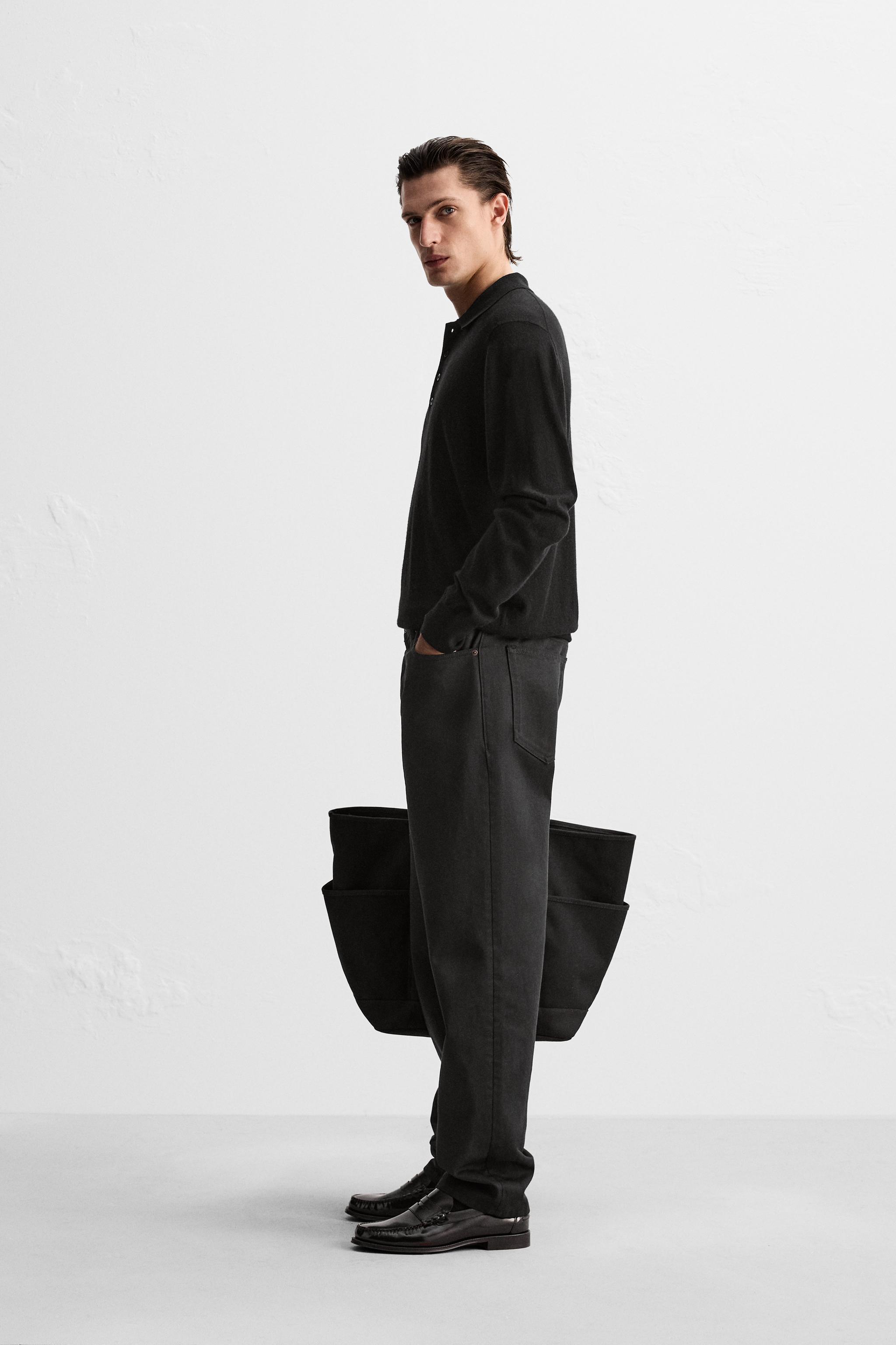 WOOL - CASHMERE LIGHTWEIGHT KNIT POLO - Black | ZARA United