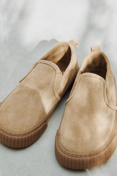 BAREFOOT LEATHER SNEAKERS - Brown by Zara