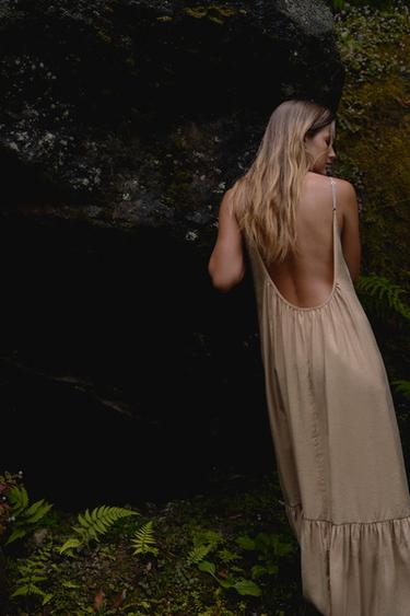 FLOWING MIDI DRESS - Stone by Zara - Image 1