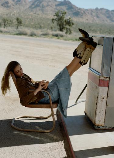 „Z1975“ DŽINSINIS MIDI SIJONAS SU SIŪLĖMIS – Vid.-mėlyna – „Zara“