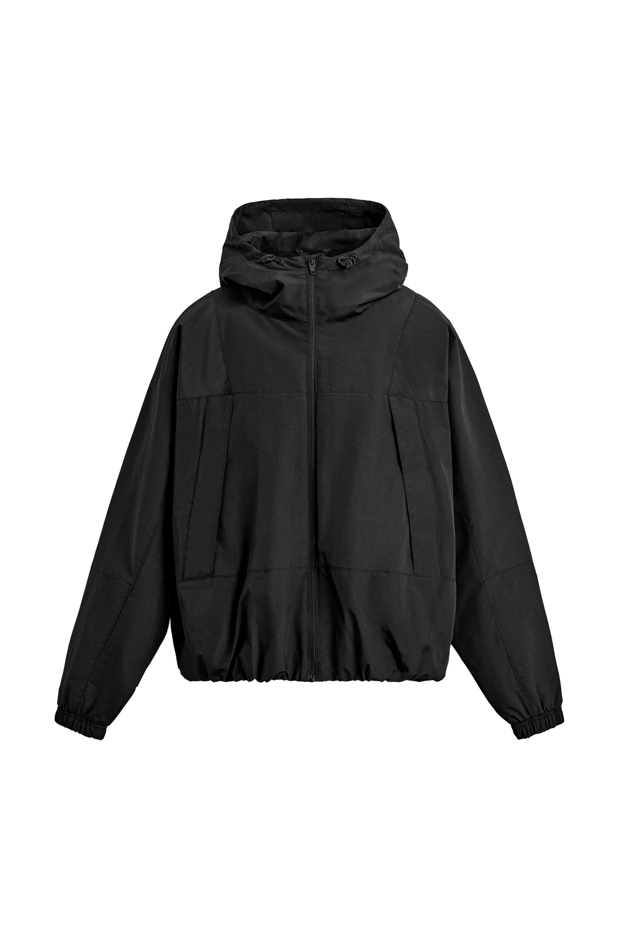 撥水加工入りテクニカルフリースコンビジャケット - ブラウン | ZARA 