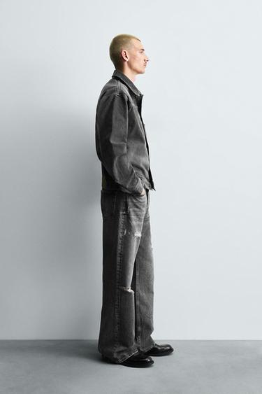 JEAN WIDE FLARE FIT - Gris de Zara - Image 3