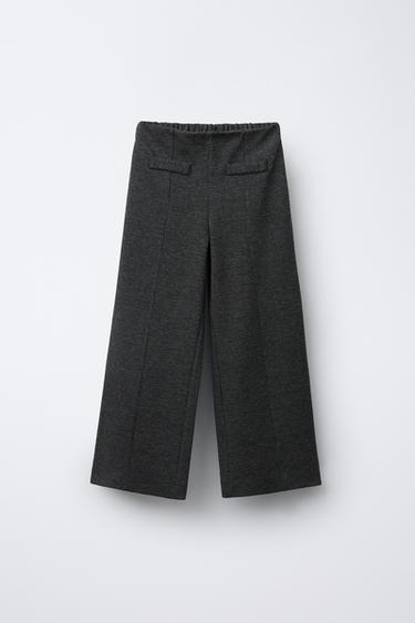 PANTALON DROIT PIED-DE-POULE - Gris anthracite de Zara