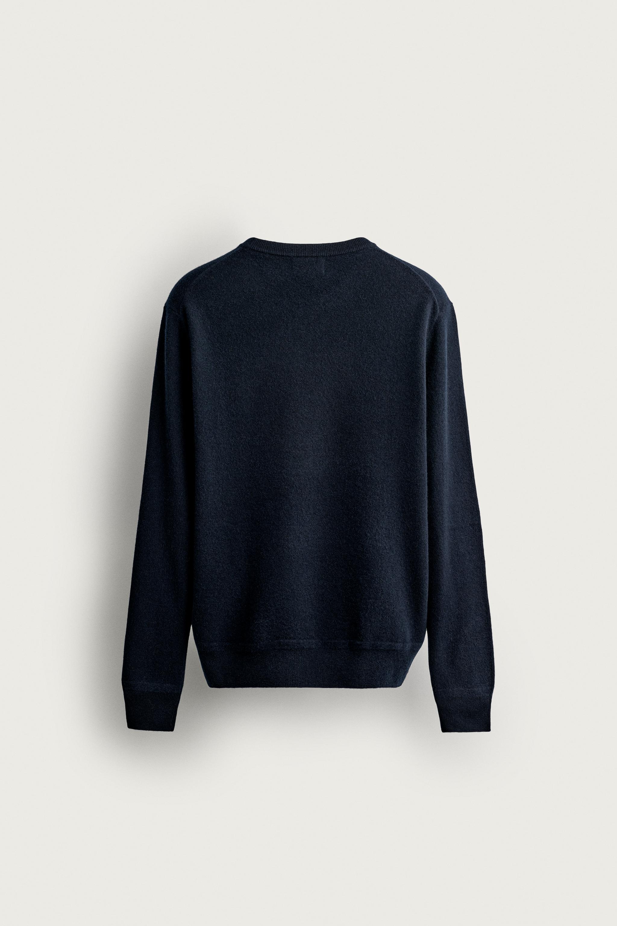 RELAXED FIT WOOL JUMPER — Dark navy