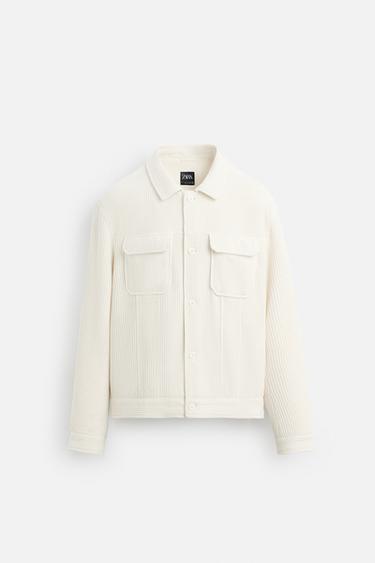 TEXTURED OVERSHIRT - Ecru by Zara