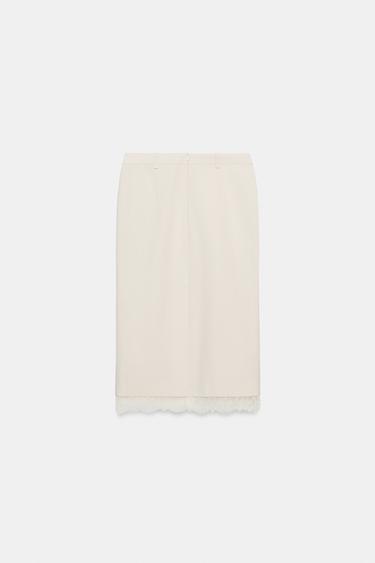 LACE MIDI SKIRT - Bone by Zara - Image 7