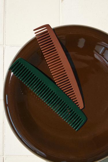 ACETATE HAIR COMB - Green by Zara