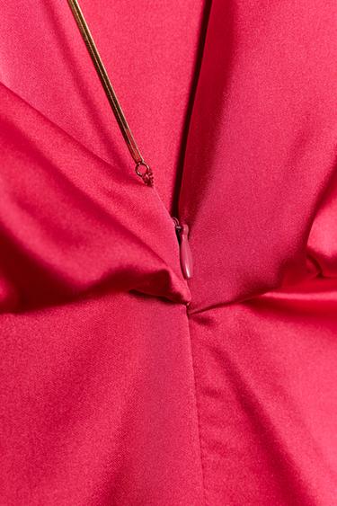 COMBINAISON ASYMÉTRIQUE SATINÉE - Fuchsia de Zara - Image 8