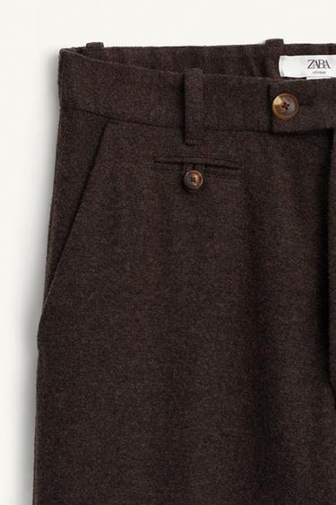 PANTALON COUPE AMPLE LAINE CHAÎNE ÉDITION LIMITÉE - Gris chiné de Zara - Image 8