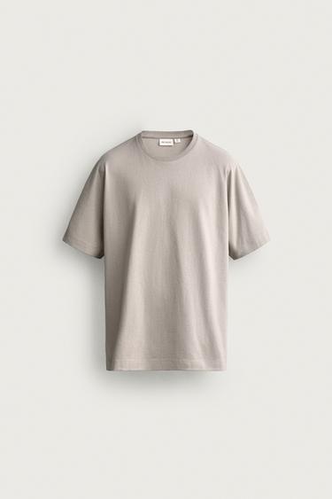 HEAVYWEIGHT BOXY FIT T-SHIRT - Stone by Zara