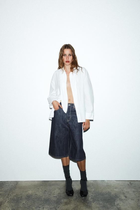 TRF MID-RISE DENIM JORTS