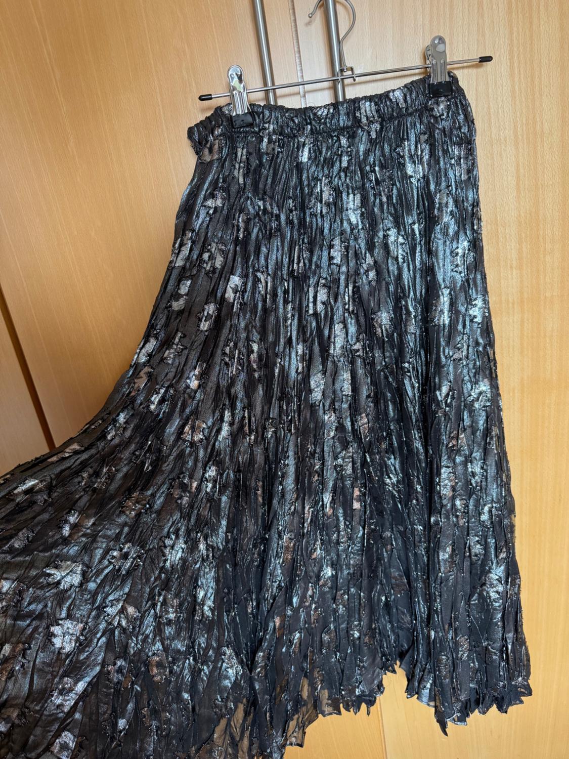 ZW COLLECTION METALLIC MIDI SKIRT - Image 2