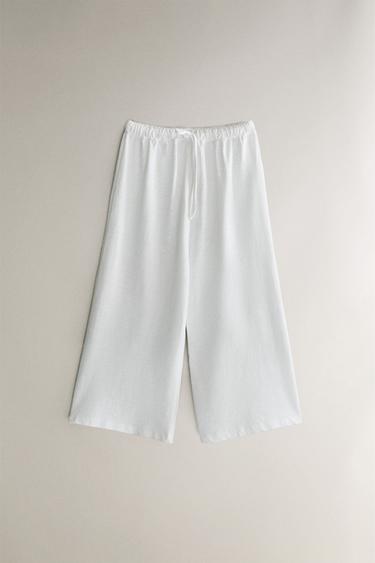 크롭 팬츠 - Zara 화이트