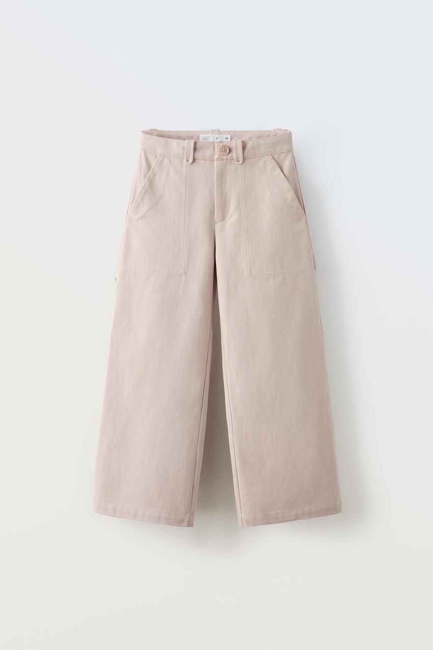 Zara Basic Pants Small Women Pink Cotton Nylon Stretch Skinny YGI E0-675 