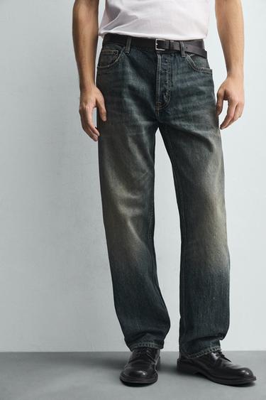 STRAIGHT FIT JEANS - Mid-blue by Zara