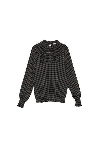 RUFFLED BLOUSE WITH ELASTIC DETAIL