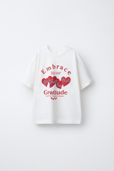 CAMISETA ESTAMPADA - Branco da Zara