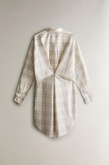 LONG STRIPED SHIRT - Ecru by Zara - Image 3