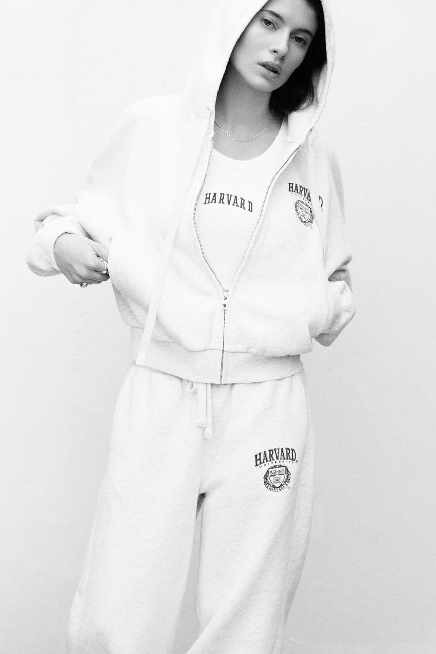 HARVARD UNIVERSITY CROPPED FLEECE SWEATSHIRT