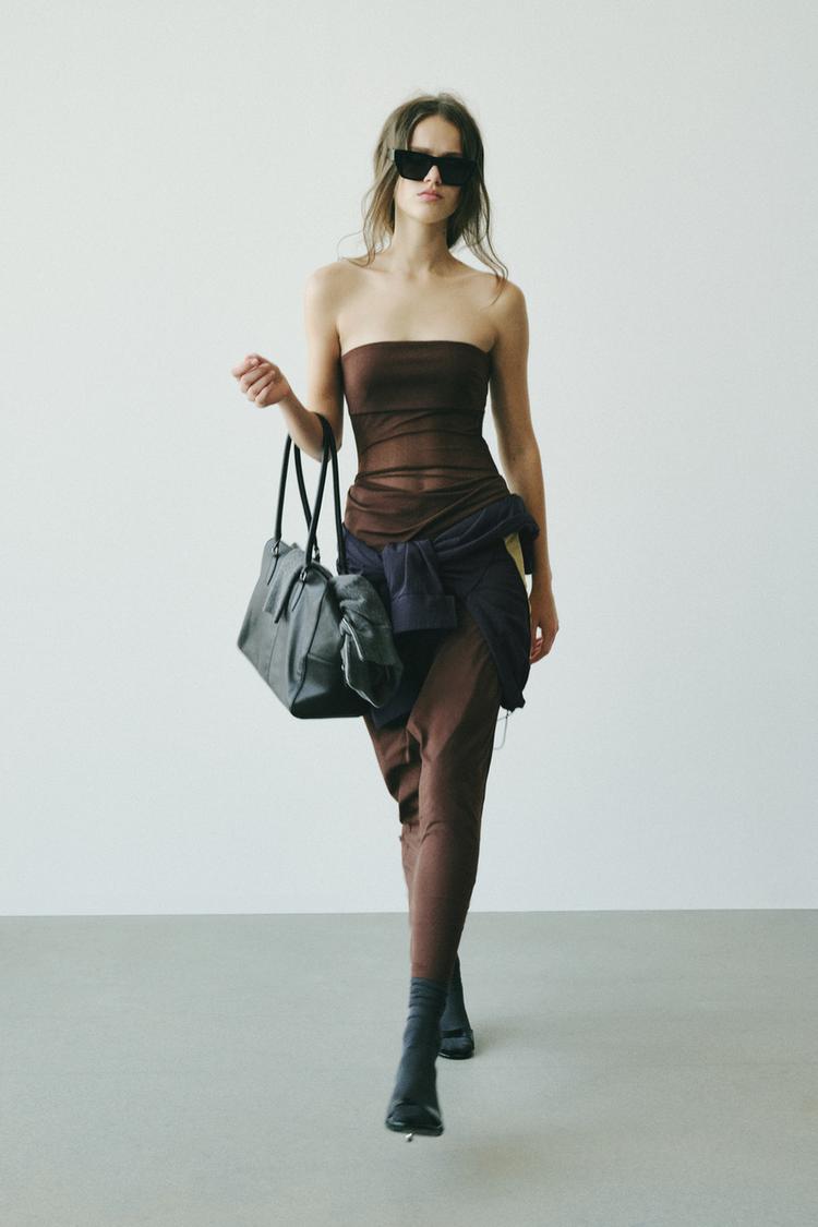 MIDI DRESS WITH DRAPED DETAIL