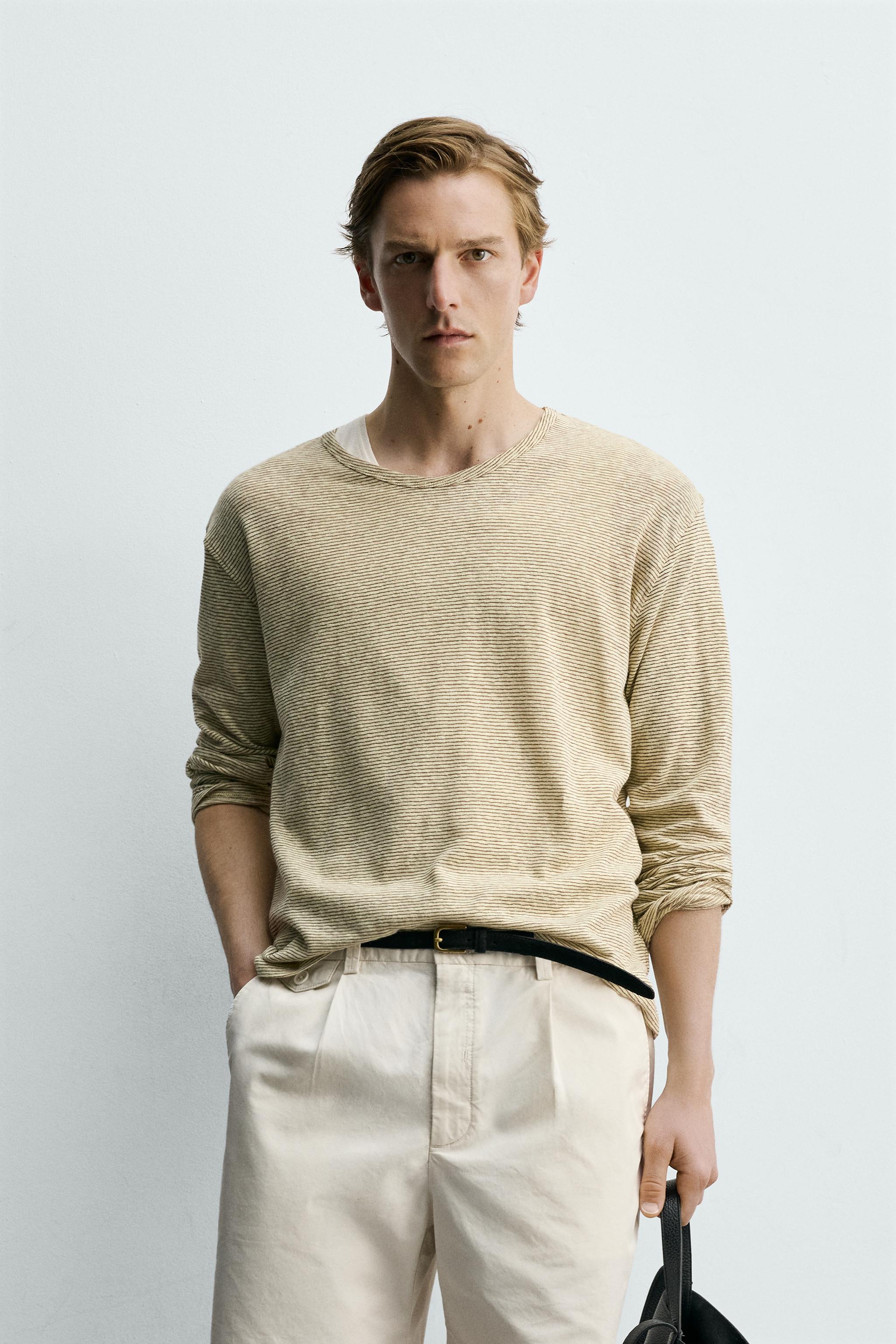 STRIPED JACQUARD LONG SLEEVE T-SHIRT