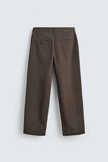 PANTALÓN CHINO STRAIGHT FIT - Marrón de Zara