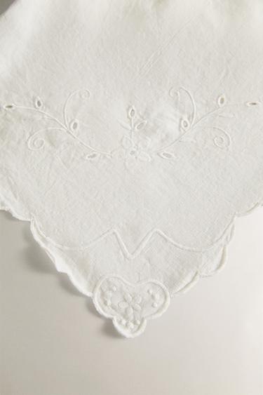 NAPPE LIN BRODERIE FLORALE - Blanc de Zara - Image 2