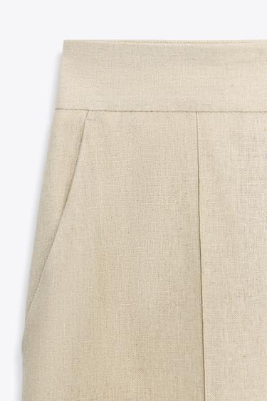 PANTALON DROIT EN LIN - Beige clair de Zara - Image 6