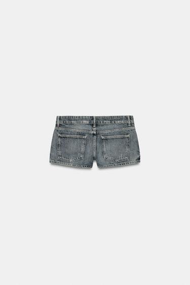 MINI SHORT EN JEAN TRF À CLOUS - Bleu marine de Zara - Image 6