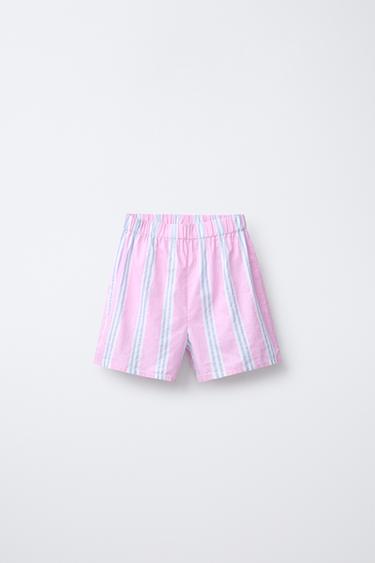 6-14 YEARS/ STRIPED SHIRT AND BERMUDA PYJAMAS - Pink by Zara - Image 3