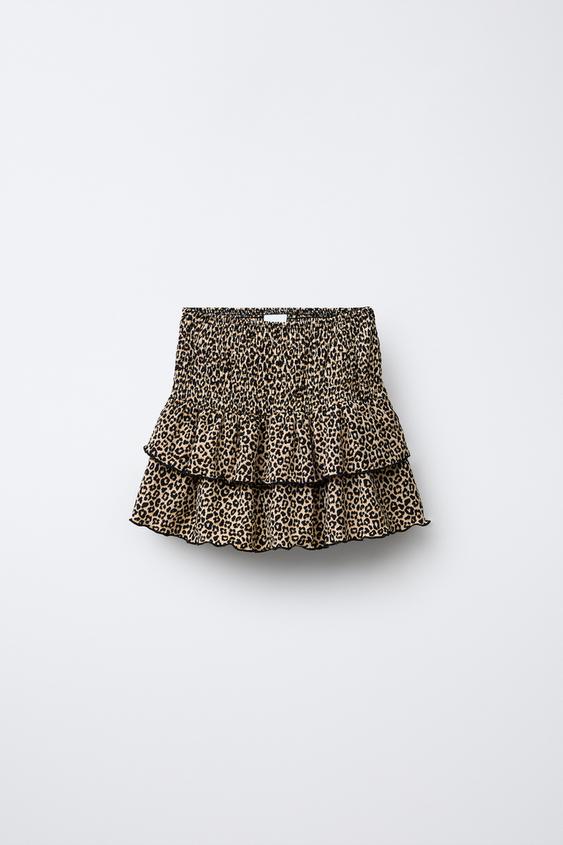 ANIMAL PRINT TEXTURED BERMUDA SKORT - Main Image
