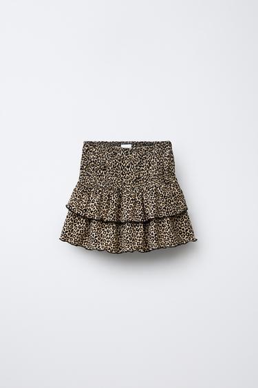 ANIMAL PRINT TEXTURED BERMUDA SKORT - Leopard by Zara - Image 0
