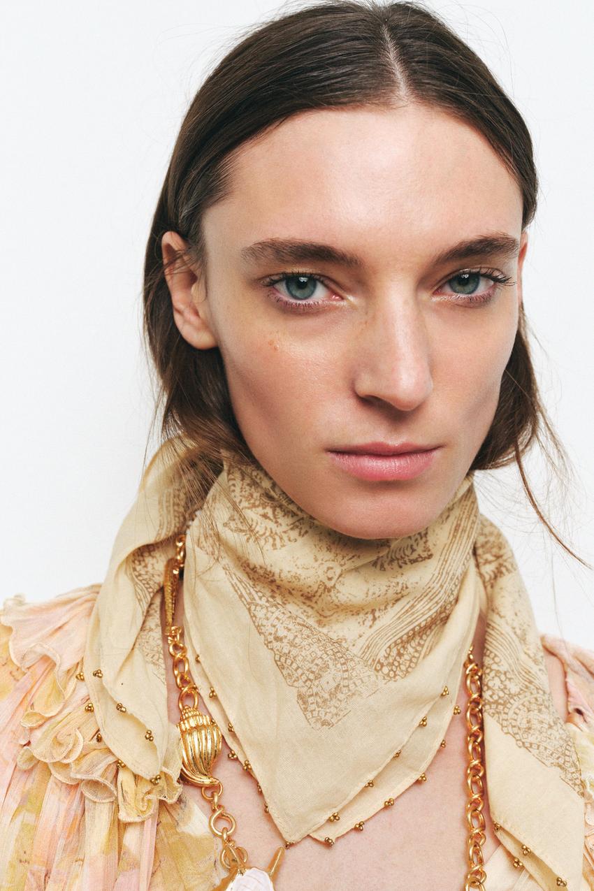 BEADED COTTON SCARF