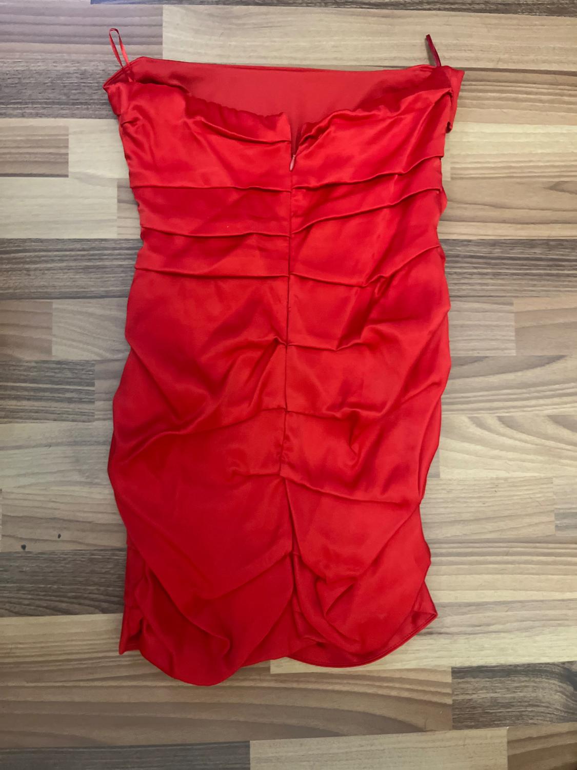 SATIN-FINISH DRESS WITH DRAPED DETAIL - Image 2