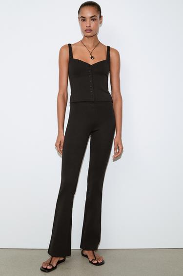 INTERLOCK FLARE TROUSERS - Black by Zara