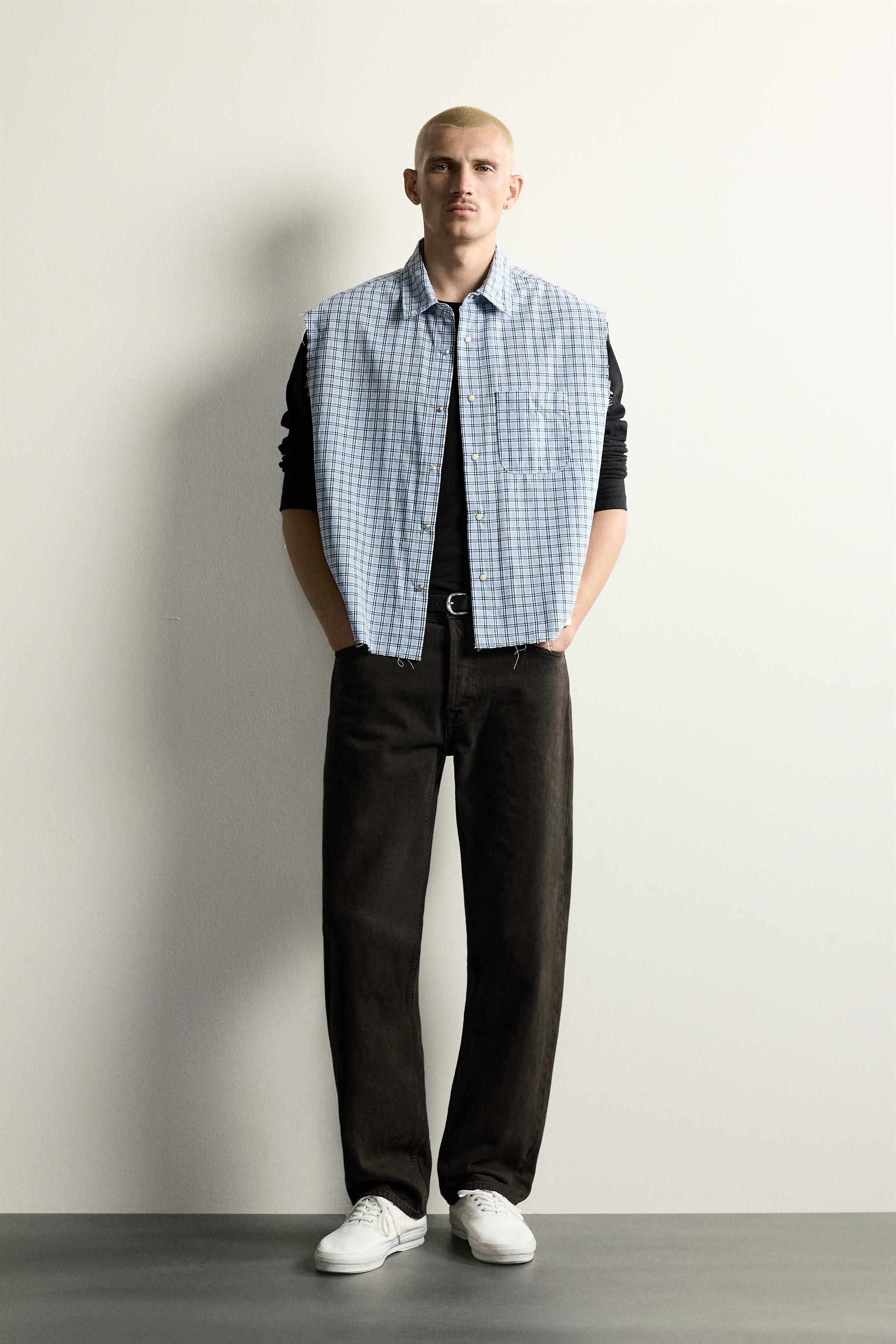 jonnlynx チェック柄タンクトップ クロップド丈チェック柄タンクトップシャツ - ブルー | ZARA Japan / 日本
