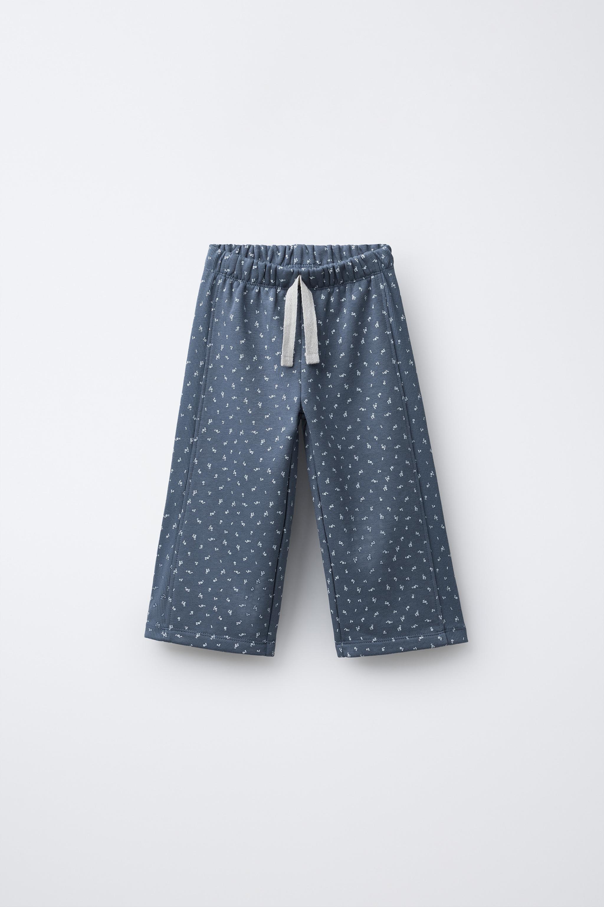 PANTALON EN MOLLETON WIDE LEG FLEURS