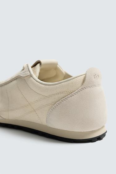 LEATHER TRAINERS - White by Zara - Image 5