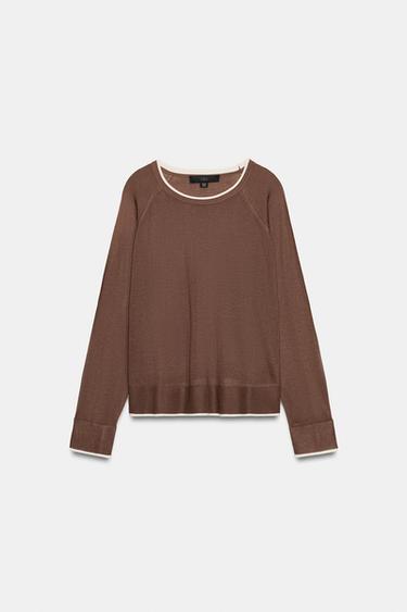 JERSEY PUNTO DOBLE - Marrón / Topo de Zara - Imagen 0