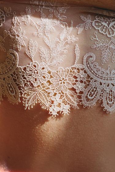 BRALETTE TRIANGULAIRE DENTELLE - rose poudré de Zara - Image 3