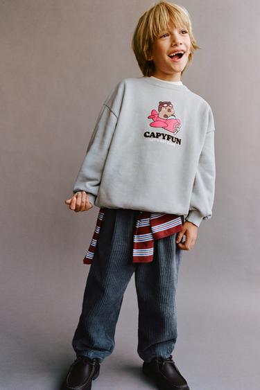 WIDE-WALE CORDUROY BALLOON TROUSERS - Blue by Zara