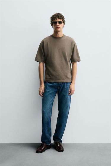 WASHED HEAVYWEIGHT T-SHIRT - ترابي الخاص بـ Zara