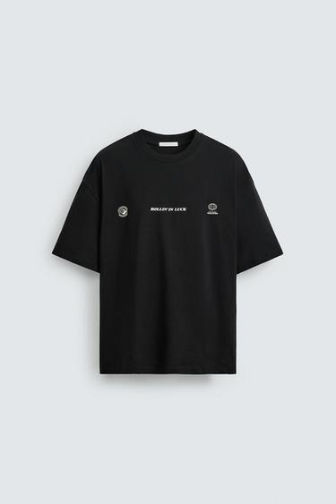 CAMISETA ESTAMPADO DADOS - Negro de Zara