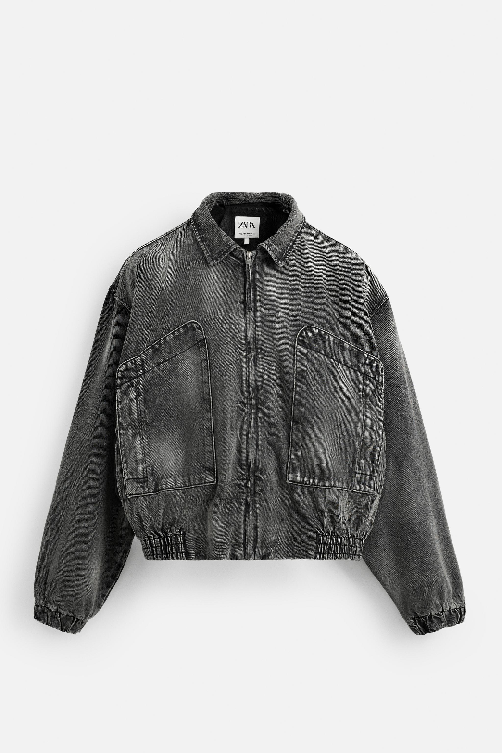 DENIM JACKET WITH POCKETS - Grey | ZARA Australia