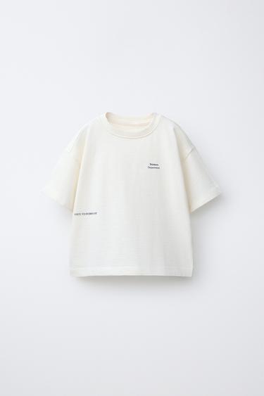 TEXT PRINT T-SHIRT - Ecru by Zara