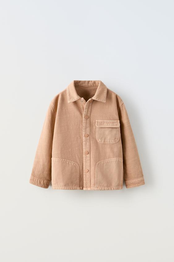 DENIM OVERSHIRT - Peach | ZARA United States