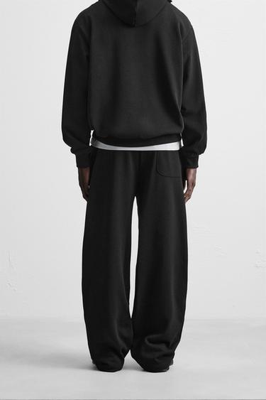WIDE-LEG JOGGER TROUSERS - Black by Zara - Image 2