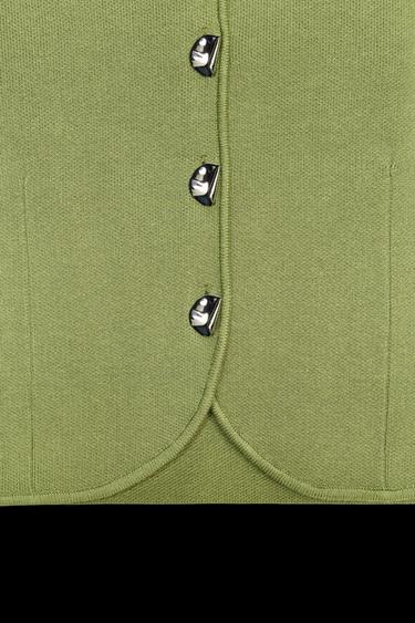 TOP CORSÉ PUNTO LISO - Verde de Zara