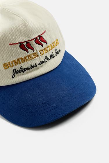 CONTRAST EMBROIDERY CAP - Ecru by Zara - Image 2
